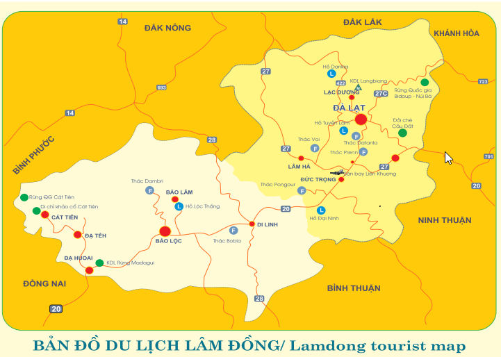 Bản đồ du lịch thành phố Bảo Lộc
